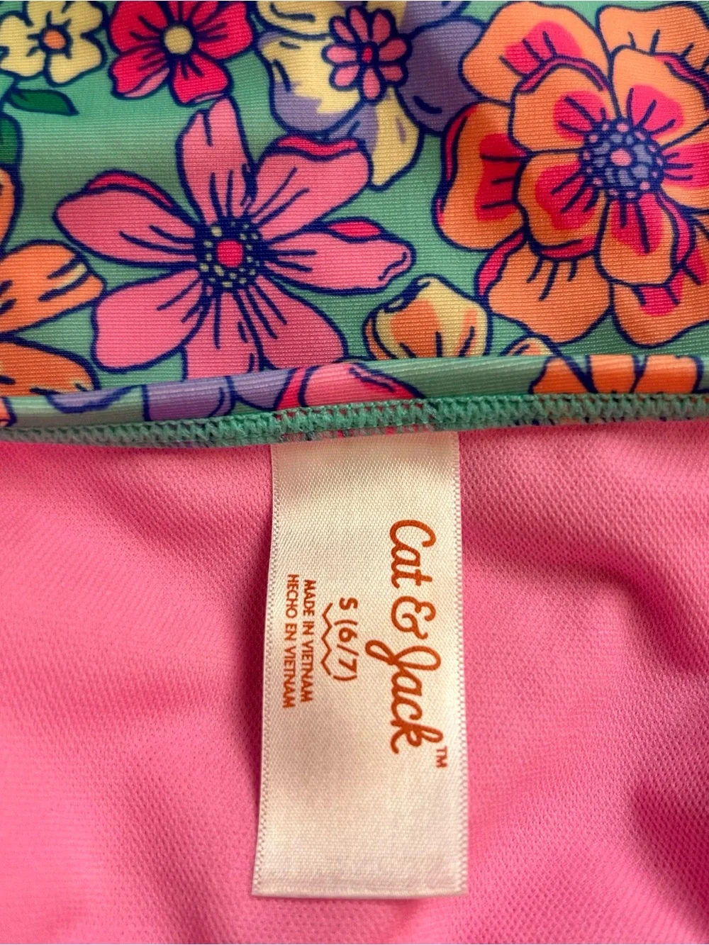 NWT ✨Cat & Jack Turquoise Floral Halter Swimsuit with skirt